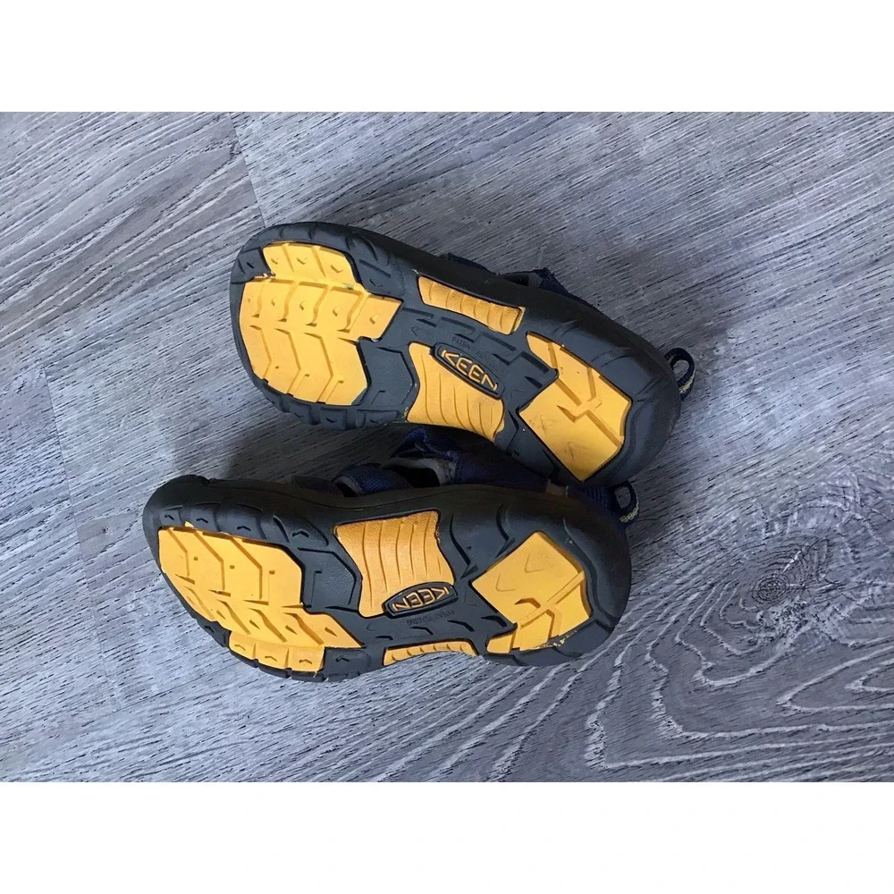 KEEN Newport H2 Youth Size 4 Waterproof Sandals Blue Yellow Hiking Shoes 1009962